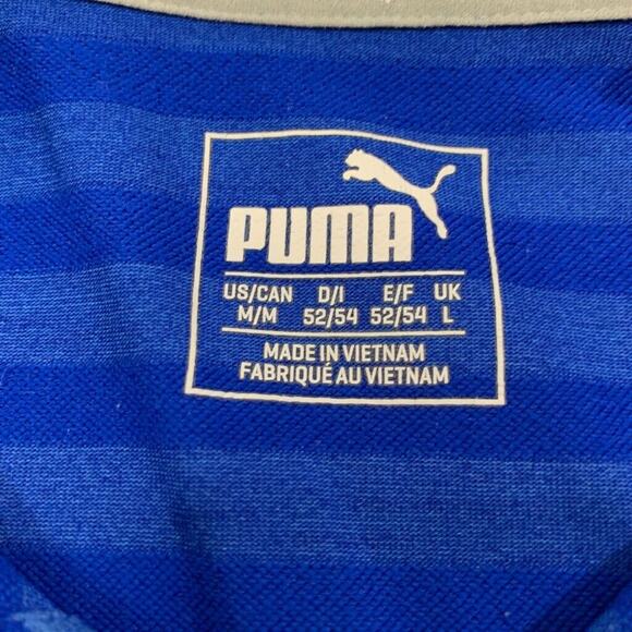 Puma Polo Shirt Mens M Medium Copen Surf Striped Short Sleeve Performance Golf - Picture 3 of 8